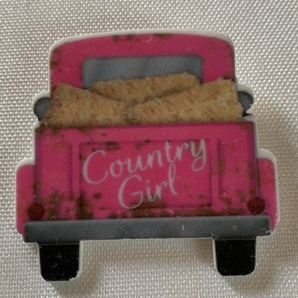 NWT. Handmade Country Girl Pink Pickup Truck  Pin Brooch! - Picture 1 of 1